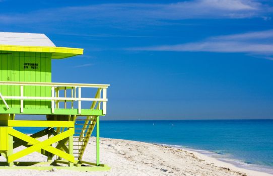 cabin on the beach, Miami Beach, Florida, USA