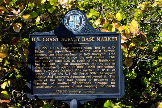 base marker, Key Biscayne, Miami, Florida, USA