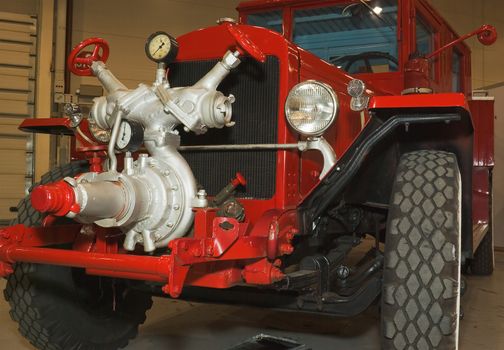 red antique restored firefighters truck 