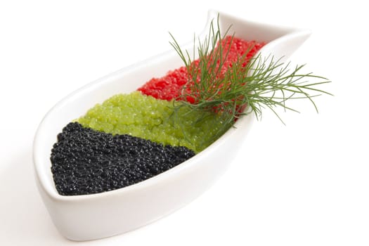 caviar in a bowl-shaped over