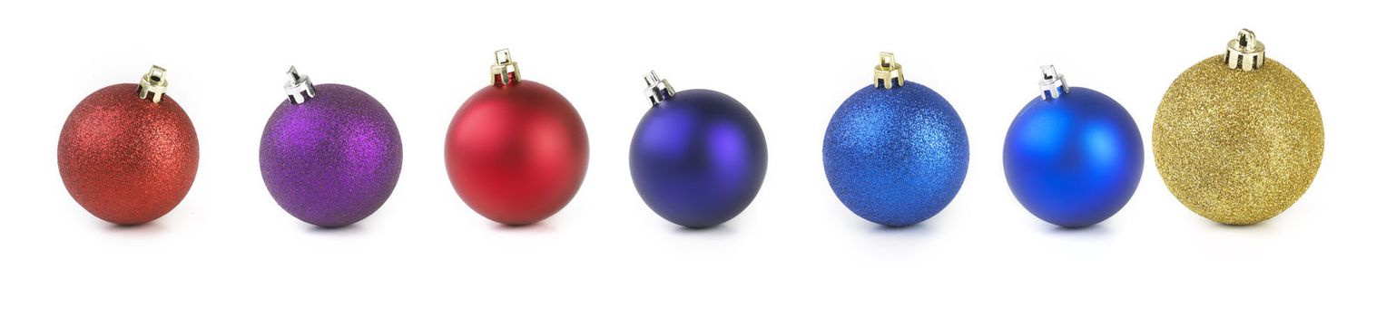 christmas balls isolated on white background