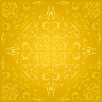 Abstract background with outline graphic floral pattern