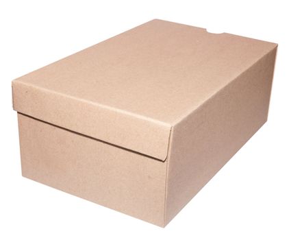 Brown Blank Cardboard Box Isolated on White - With Clipping Path