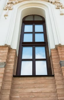 
Arc shaped window on a brick wall