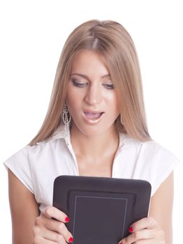 Beautiful Woman Using Tablet Computer