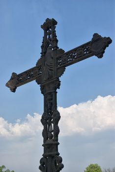 large cross against blue sky