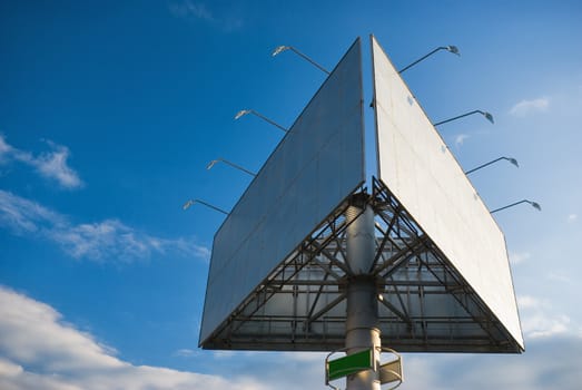 
Blank big billboard over blue sky