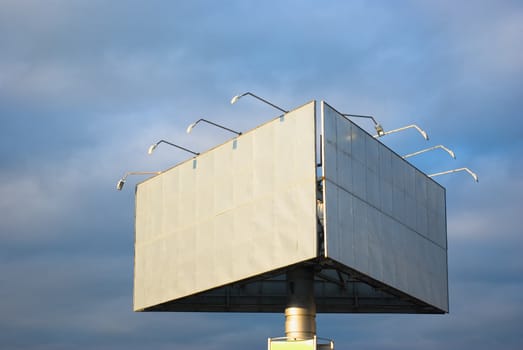 Blank big billboard over blue sky