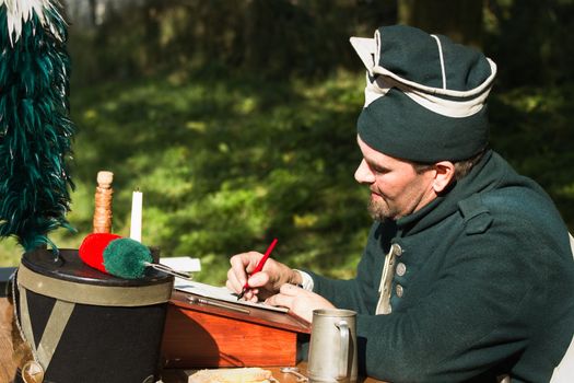 Willemstad - October 23: Replay of Napoleonic period in the Netherlands with battle between French, Dutch and English troops at Fort Sabina, October 23, 2011, Fort Sabina, Willemstad, the Netherlands