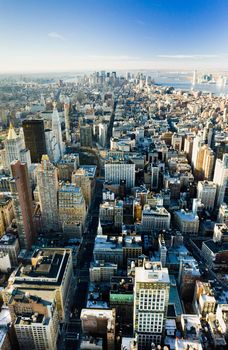 view of Manhattan from The Empire State Building, New York City, USA