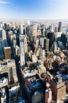 view of Manhattan from The Empire State Building, New York City, USA