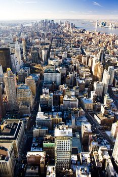 view of Manhattan from The Empire State Building, New York City, USA