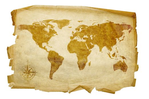Old map, isolated on white background