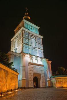 orthodox church view at night