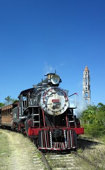 tourist train Valle de Los Ingenios, Manaca Iznaga, Sancti Spiritus Province, Cuba