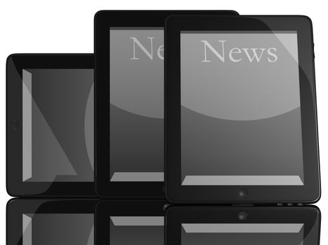 Group of Tablet Computers isolated on white