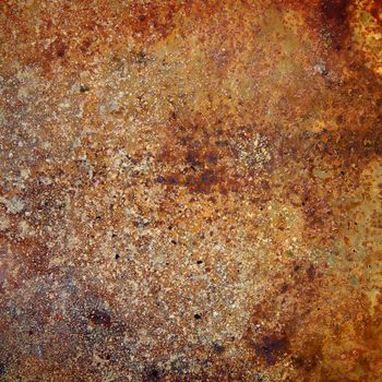 strongly rusty metal plate