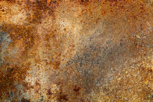 strongly rusty metal plate