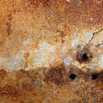 strongly rusty metal plate