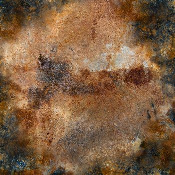 strongly rusty metal plate