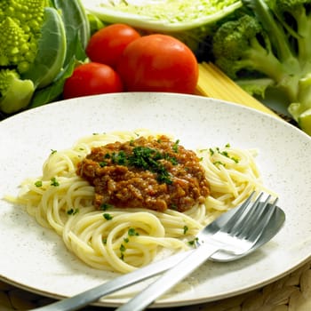 spaghetti with minced meat