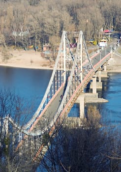Pedestrian bridge across the Dnieper in Kiev