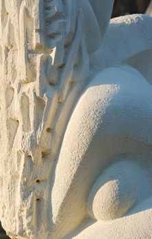 Part of the sculpture carved from limestone