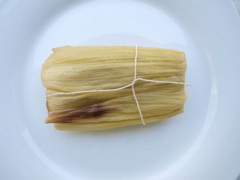 Sweet tamale, a traditional Latin American corn wrap