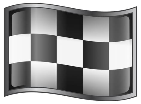 Checkered flag icon, isolated on white background