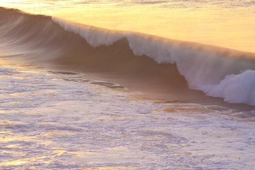 Huge surfing sea wave at the Atlantic coast.