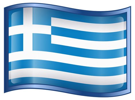 Greece Flag Icon, isolated on white background