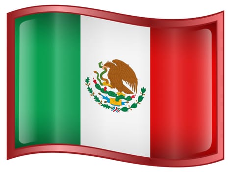 Mexico Flag Icon, isolated on white background.