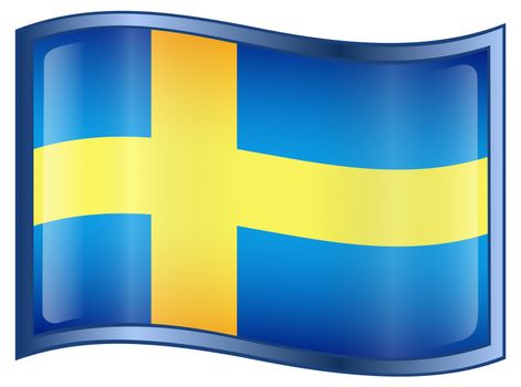 Sweden Flag Icon, isolated on white background.