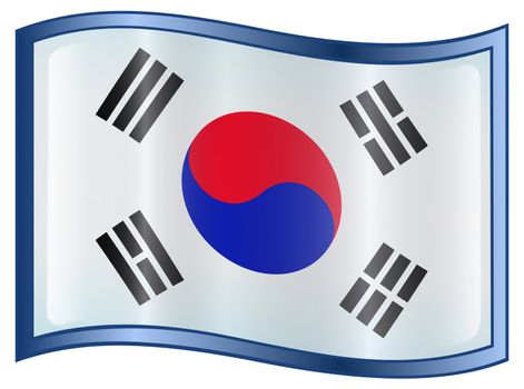 South Korea Flag Icon, isolated on white background.