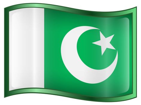 Pakistan Flag Icon, isolated on white background.