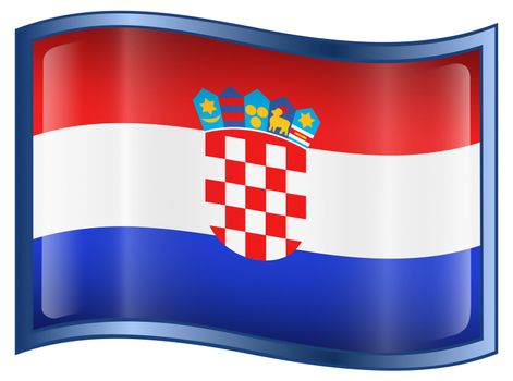 Croatia Flag Icon, isolated on white background.