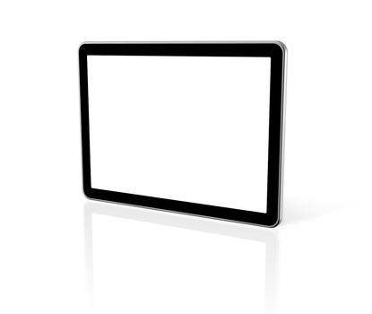 3D computer, digital Tablet pc,  tv screen, isolated on white with 2 clipping paths : one for screen and one for global scene