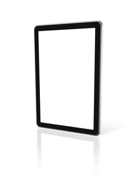 3D computer, digital Tablet pc,  tv screen, isolated on white with 2 clipping paths : one for screen and one for global scene