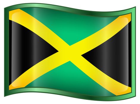 Jamaica Flag Icon, isolated on white background.