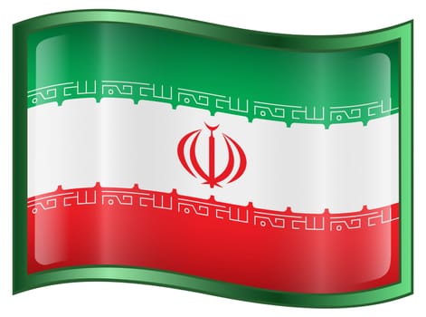 Iran Flag Icon, isolated on white background.
