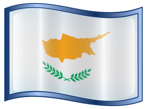 Cyprus Flag Icon, isolated on white background.