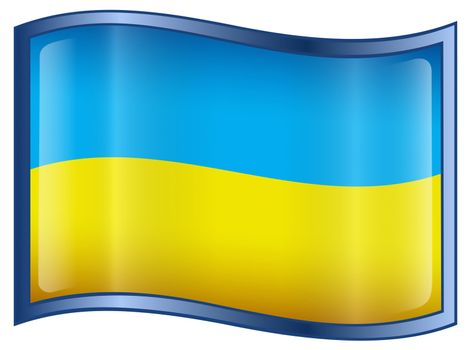 Ukraine Flag Icon, isolated on white background.