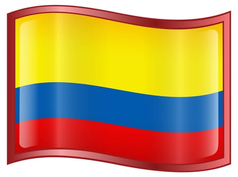 Colombia Flag Icon, isolated on white background.