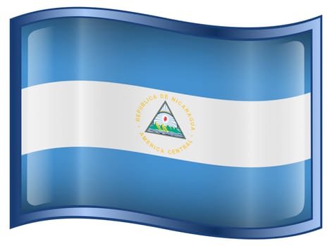 Nicaragua Flag Icon, isolated on white background.