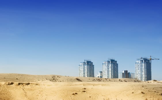 construction of a new urban area in the sands