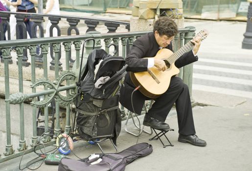 The street musician in the St Petersburg, Russia