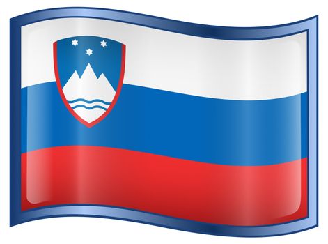 Slovenia Flag icon, isolated on white background.