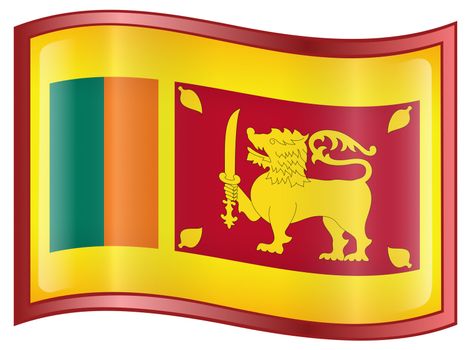 Sri Lanka Flag Icon, isolated on white background.
