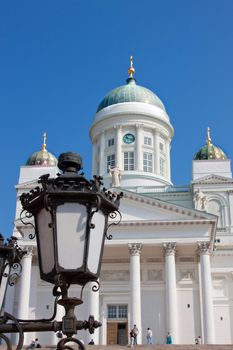 Senate square of Helsinki Finland with Lutheran Cathedral.