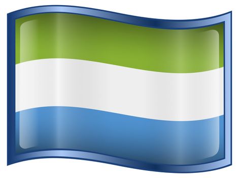 Sierra Leone Flag icon, isolated on white background.